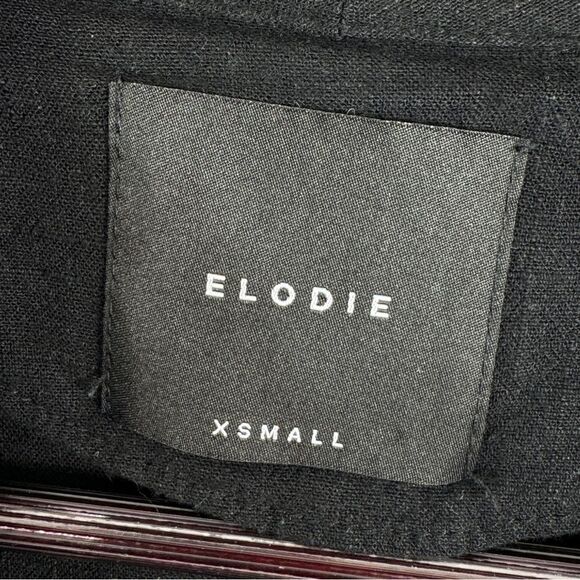 Elodie Waterfall Linen Blend Cardigan Topper Jacket Black XS Open - Picture 11 of 14
